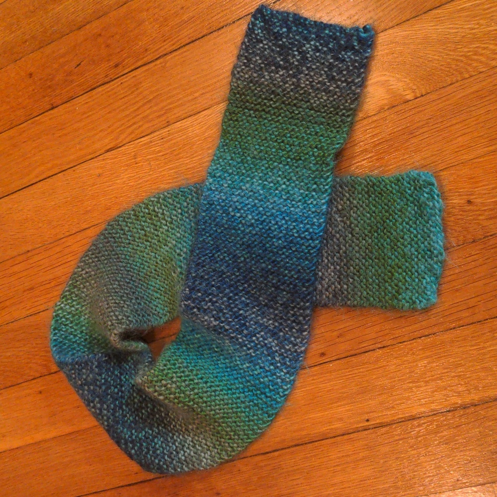 Handknit multicolor kid's scarf